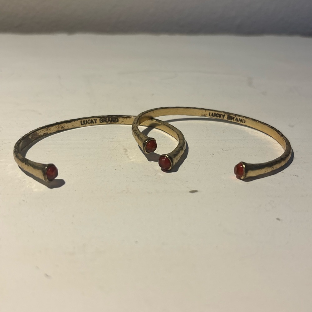 Lucky Brand Gold and Red Minimalist Bracelet